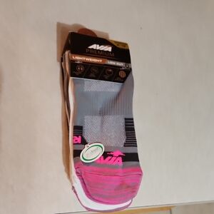 Avia Premium Lightweight 6 Pair Low Cut Socks - Pink/Gray, and White